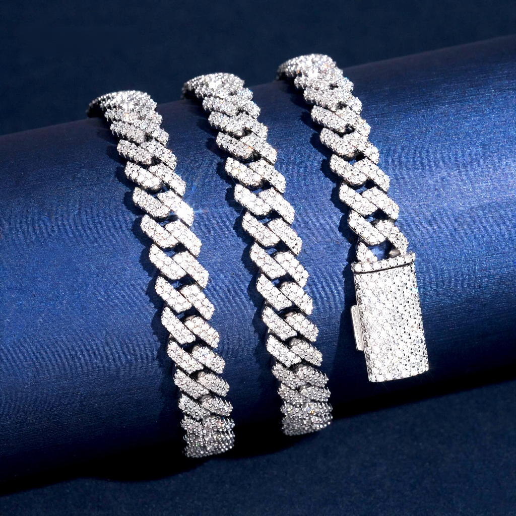 8MM Moissanite Cuban Link Chain/Bracelet