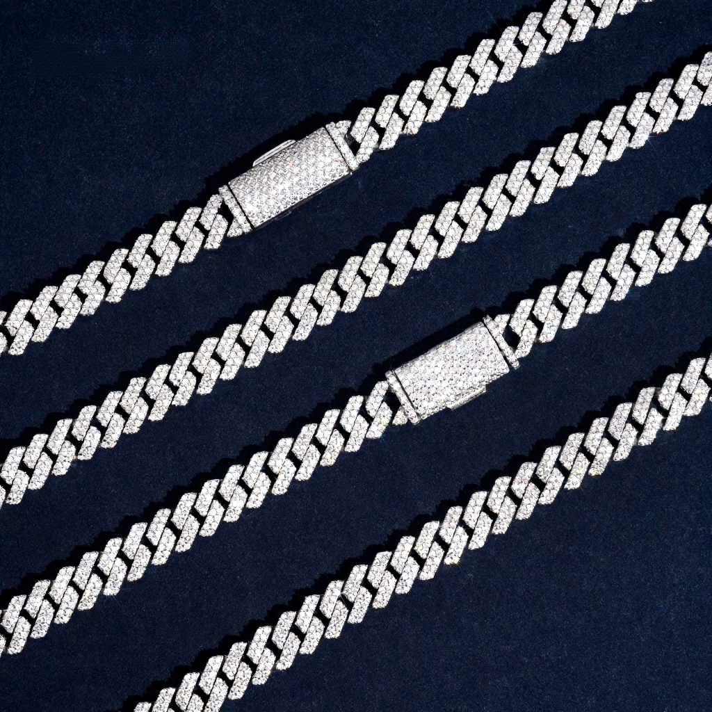 8MM Moissanite Cuban Link Chain/Bracelet