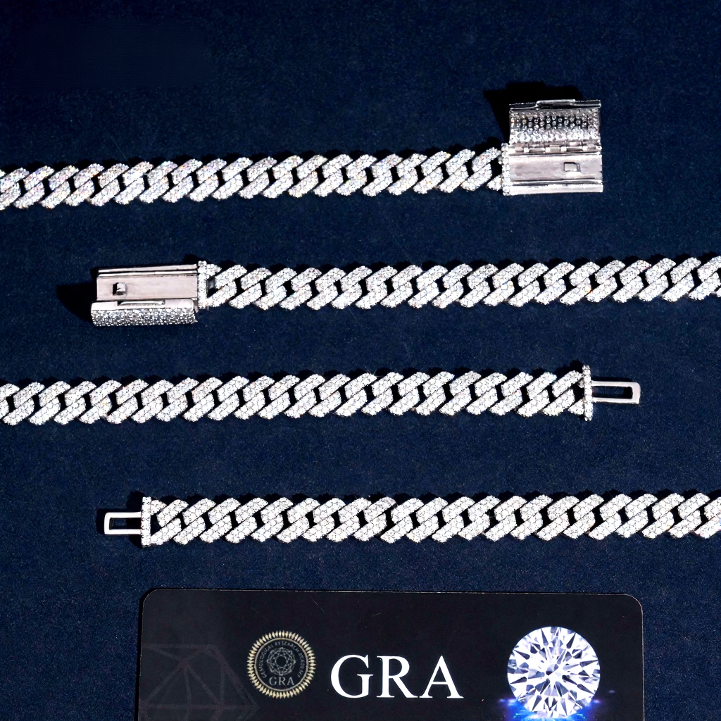 8MM Moissanite Cuban Link Chain/Bracelet