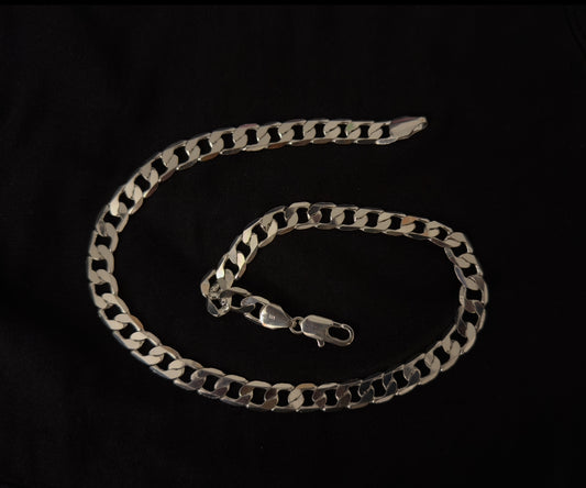 12mm Sterling Silver Curb Chain 24 Inch