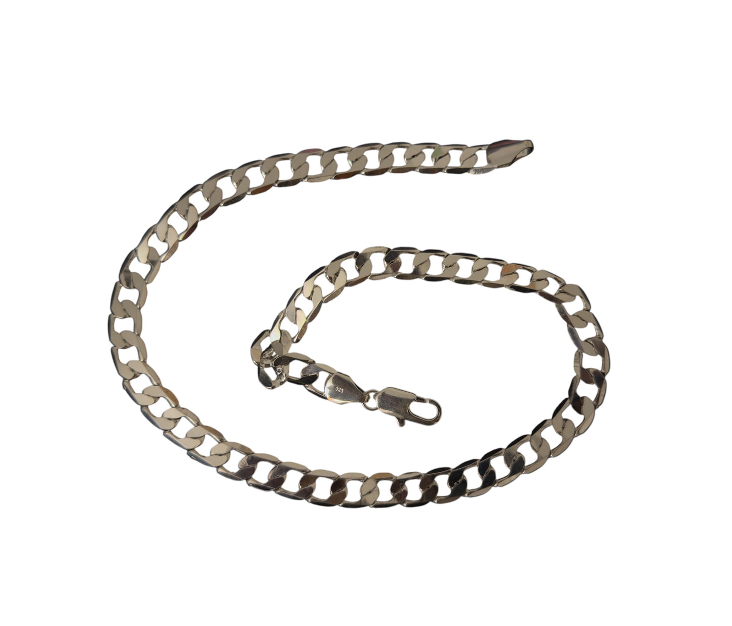 12mm Sterling Silver Curb Chain 24 Inch
