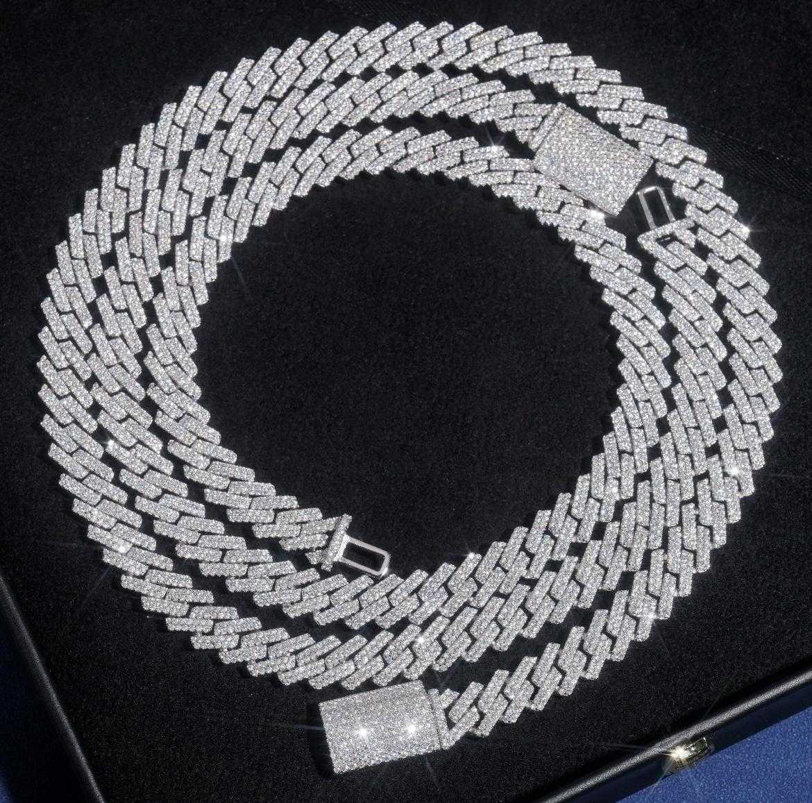 10MM Prong Moissanite Miami Cuban Link Chain/Bracelet