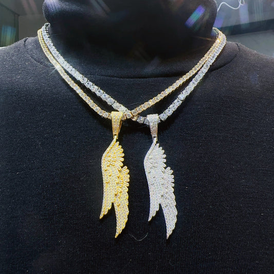 Moissanite Angel Wing Pendant