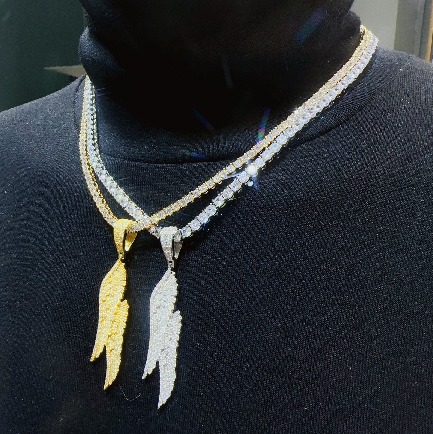 Moissanite Angel Wing Pendant