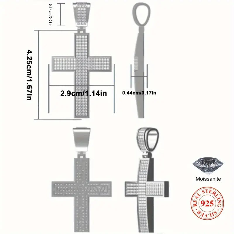 Moissanite Iced Cross Pendant