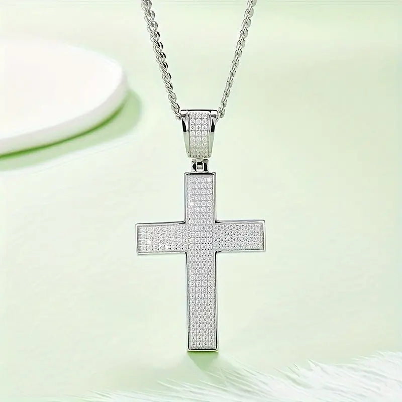 Moissanite Iced Cross Pendant