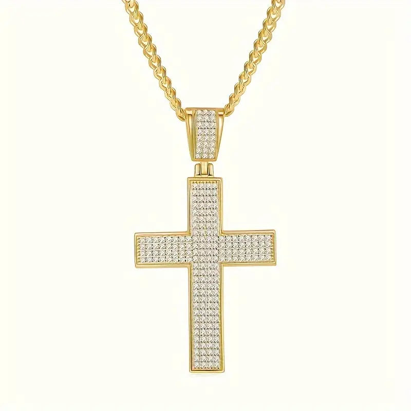 Moissanite Iced Cross Pendant