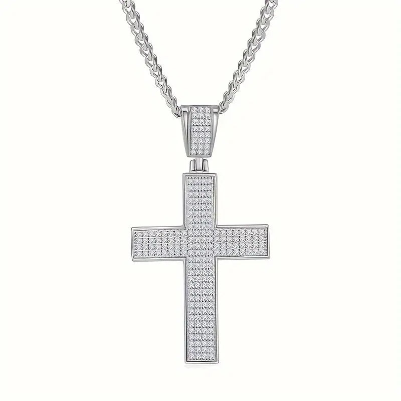 Moissanite Iced Cross Pendant
