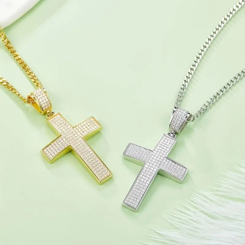 Moissanite Iced Cross Pendant