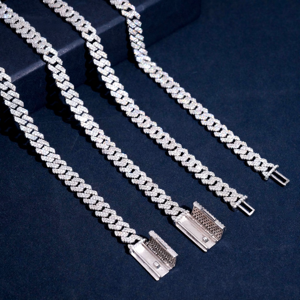 8MM Moissanite Cuban Link Chain/Bracelet