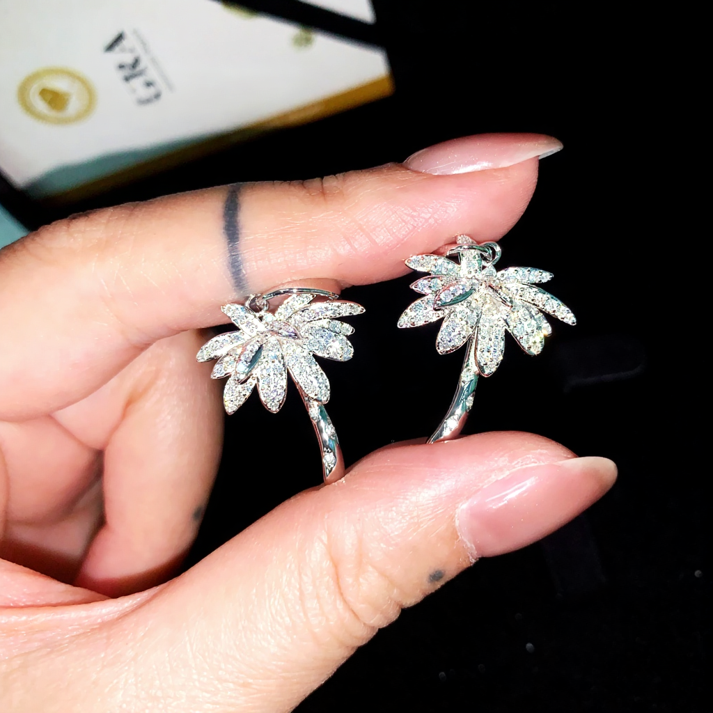 Moissanite Palm Tree Pendant
