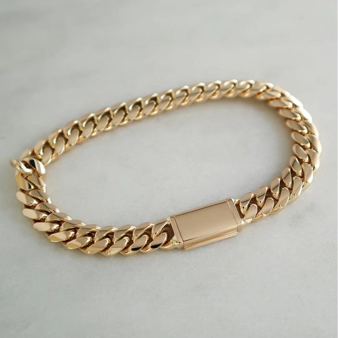 Handmade Sterling Silver Miami Cuban Link Bracelet (6MM-10MM)
