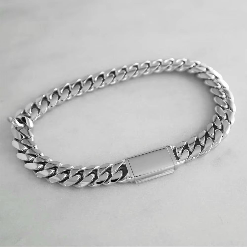 Handmade Sterling Silver Miami Cuban Link Bracelet (6MM-10MM)
