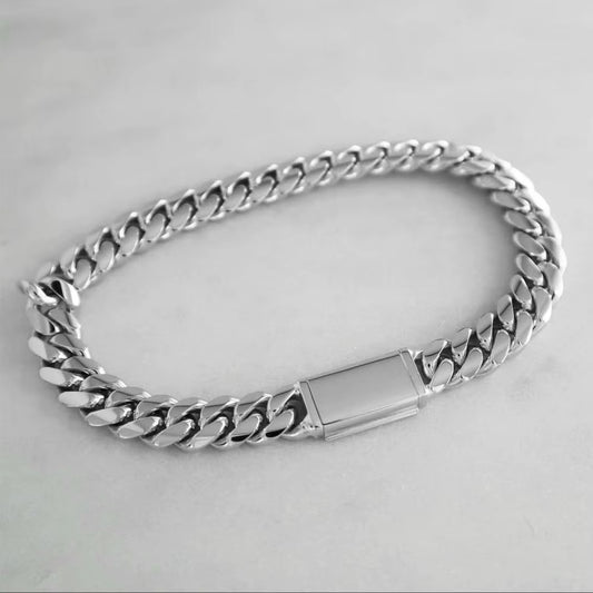 Handmade Sterling Silver Miami Cuban Link Bracelet (6MM-10MM)