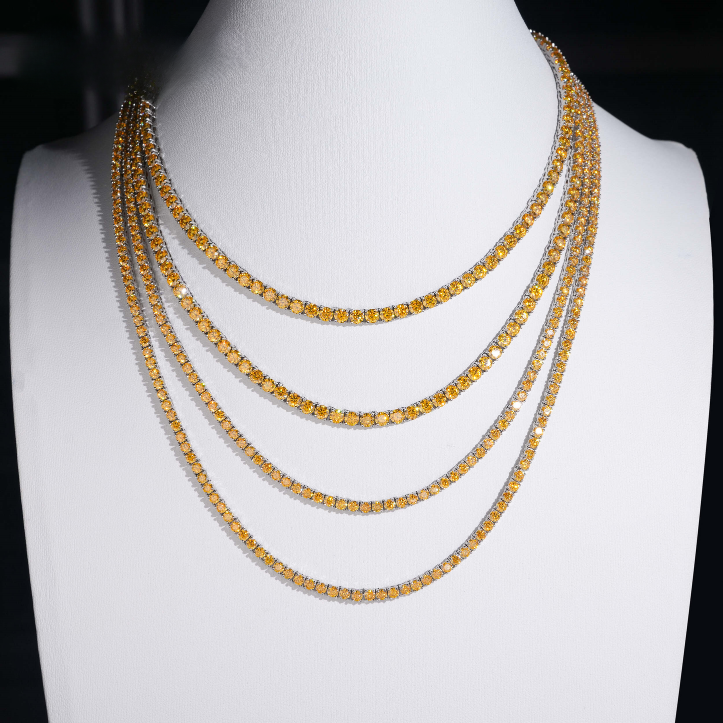 Champagne Moissanite Tennis Chain/Bracelet (3mm-4mm)
