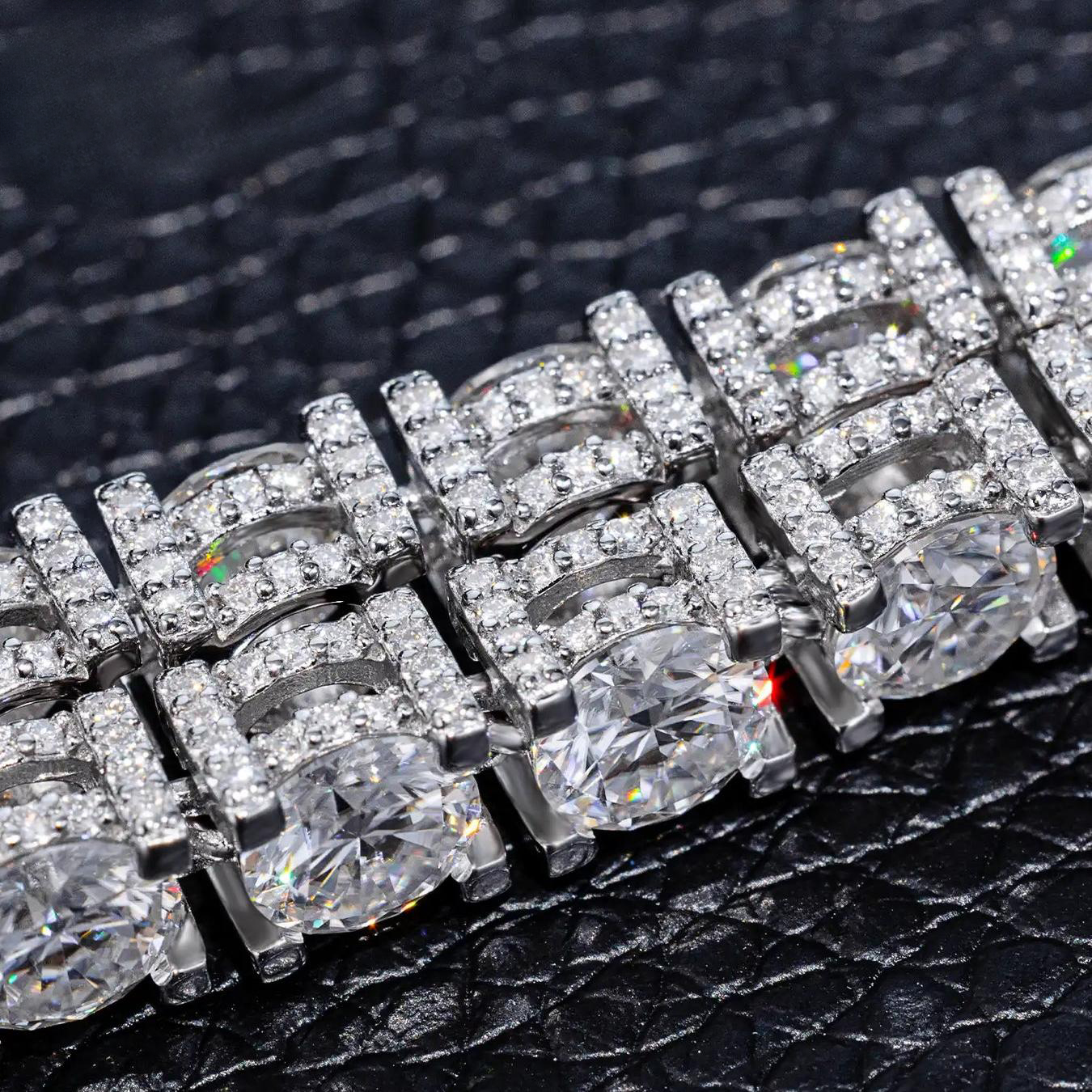 5mm Moissanite Tennis Chain/Bracelet with Iced Out Sides