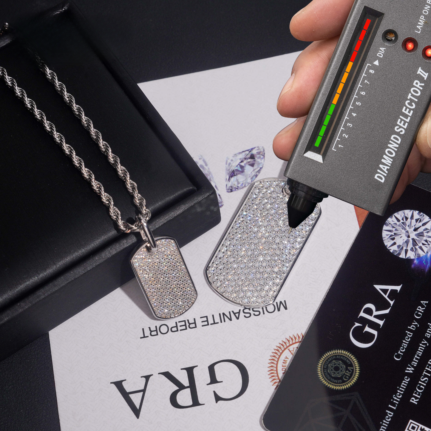 Moissanite Tag Pendant